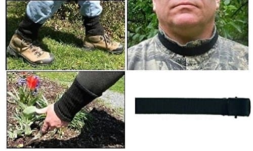 TickGuard Complete Package 1 (Black) One Size Fits All! -Includes; 1 Pair Leg Gaiters, 1 Pair Sleeve Cuff, 1 Fabric Belt & 1 Collar Strap