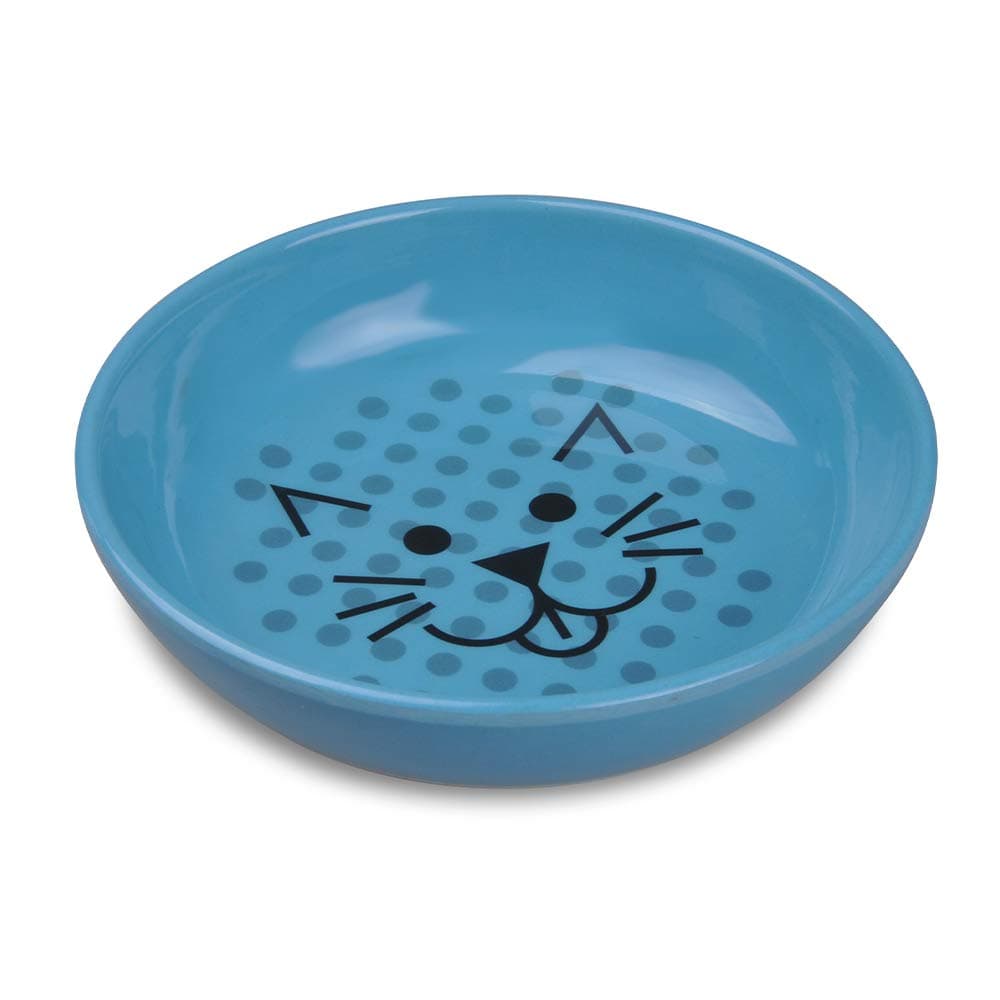ECOWARE Cat Dish, 8 Ounce, Assorted Colors, Pacific Blue, Single Dish (ECW20)
