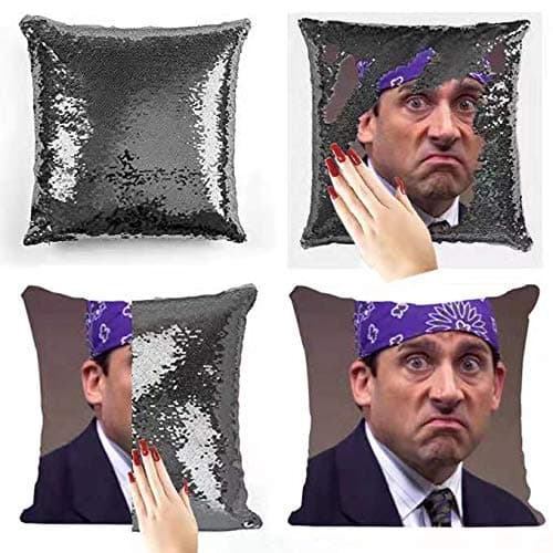 Michael Scott Reversible Face Sequin Pillow cover, a magical sequin cushion cover