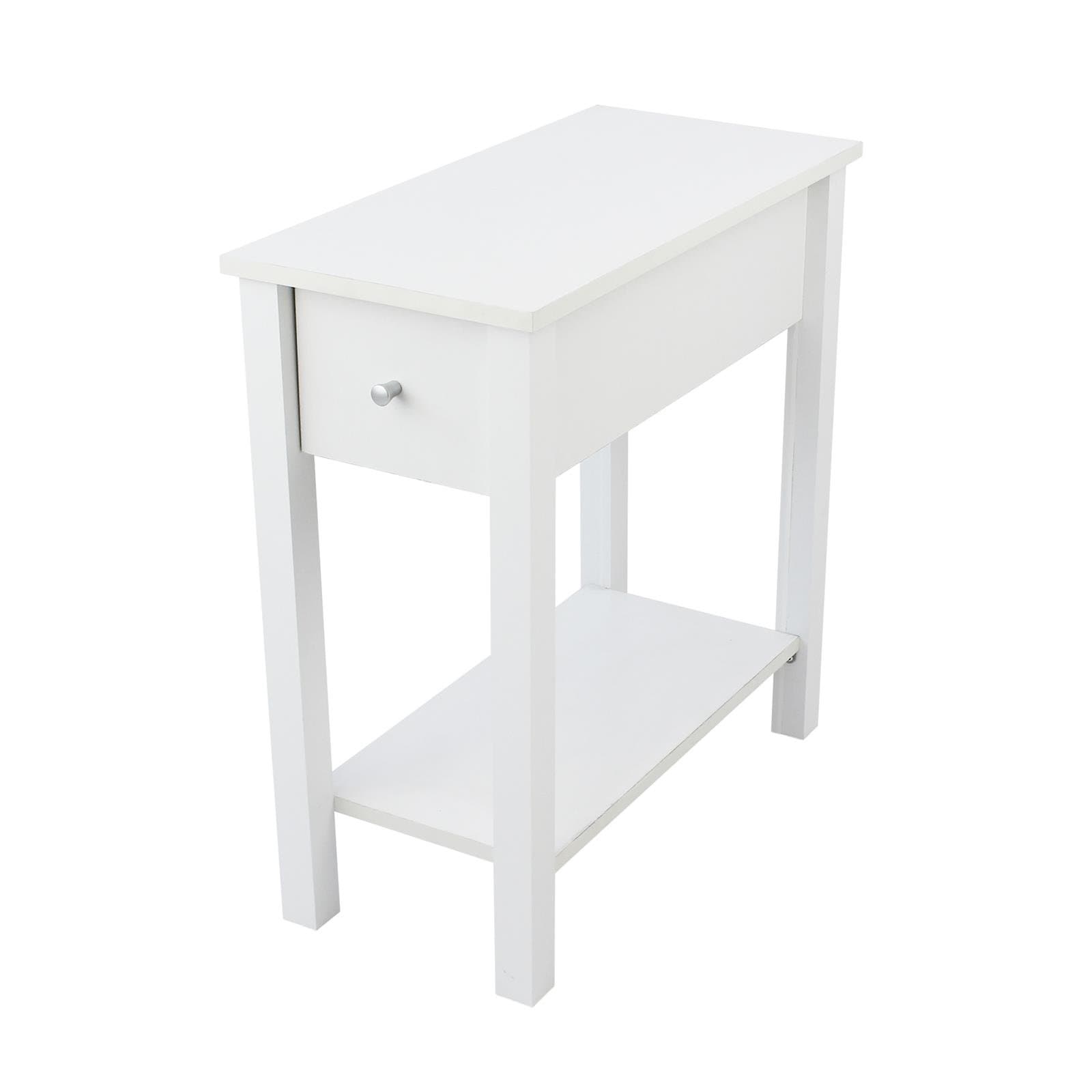 Slimline Side Table With One Draw And Bottom Shelf