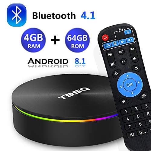 Android 8.1 TV Box, [2019 Updated Edition] Smart Android TV Box Media Player Quad-Core Amlogic S905X2 4GB RAM 64GB ROM Support 5.8G Band WiFi/H.265/ BT4.1/ USB 3.0/ 100M LAN/ 3D/ 6K Ultra HD