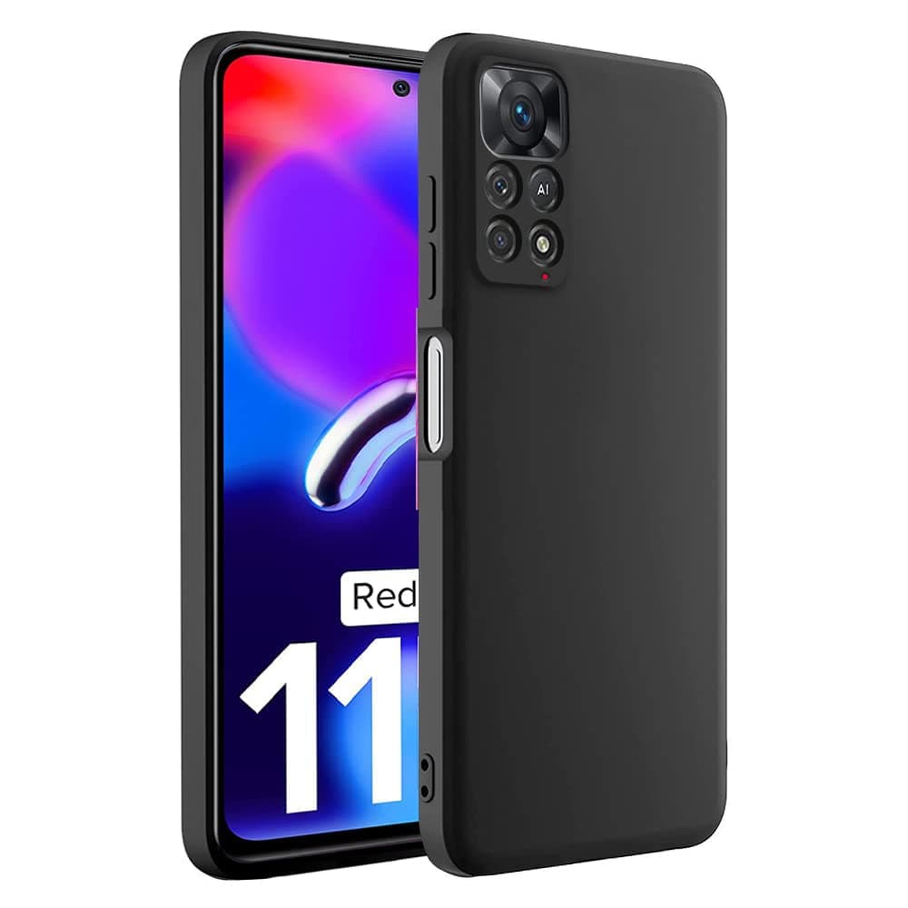 Silicone Protective Back Cover for Redmi Note 11 Pro/Pro Plus 5G - Camera Protection (Black)