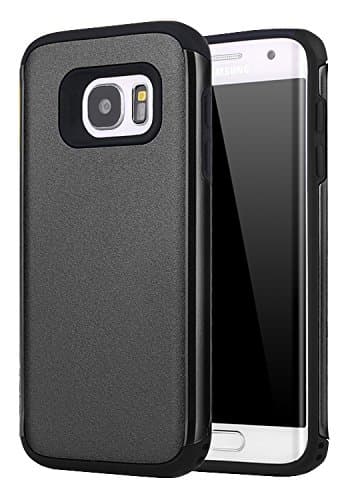 S7 Edge Case, Galaxy S7 Edge Case, Kaesar [Slim Design] [Scratch-Proof] Cases Premium Double Hybrid Hard/Soft Drop Impact Resistant Protective Cover for Samsung Galaxy S7 Edge - Black