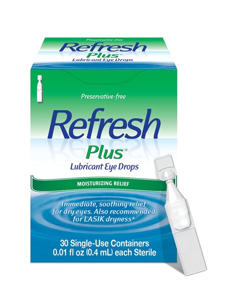 Refresh Plus Lubricant Eye Drops, 30 Single-Use Containers, 0.01 fl oz Each Sterile 30 EA