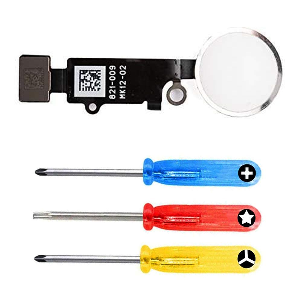 FirefixTM for iPhone 7 and 7 Plus Main Key Home Button with Screwdrivers Replacement(Silver)