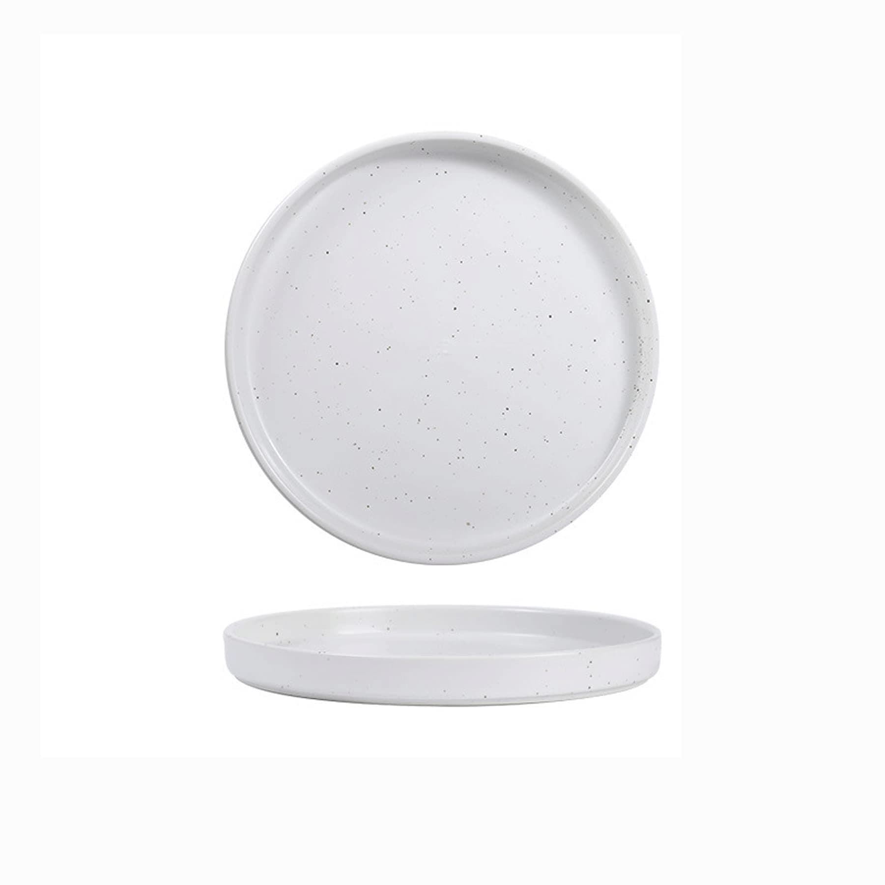 Plain White Ceramic Round Flat Bottom Plate Steak Noodle Plate Western Food Pizza Plate Creative Niche Style Tableware