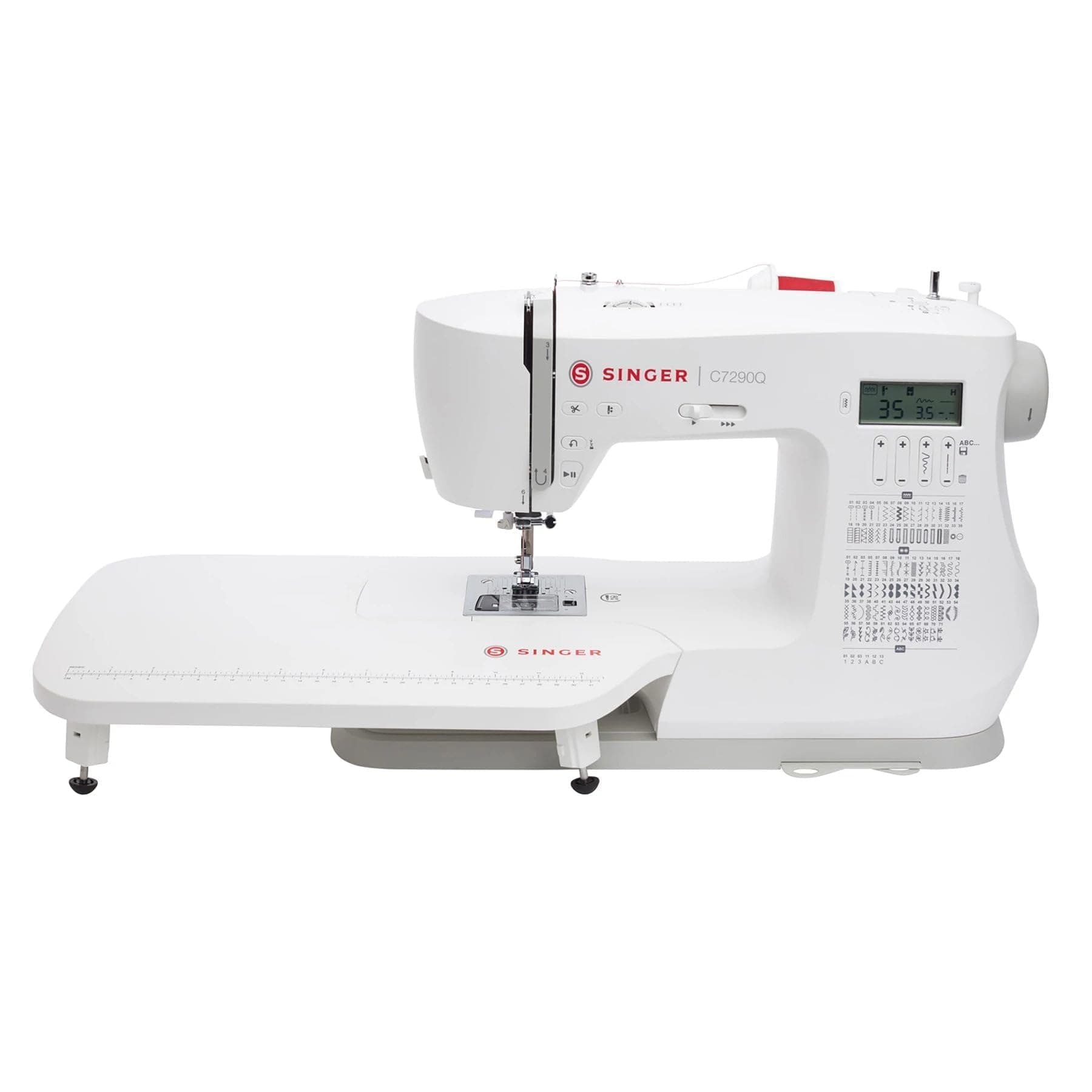 C7290Q Computerized Sewing & Quilting Machine with Extension Table, 12 Presser Feet & Accessories|417 Stitch Applications, 1-step Buttonhole Styles, Alphabet, LCD & Built-in Needle Threader