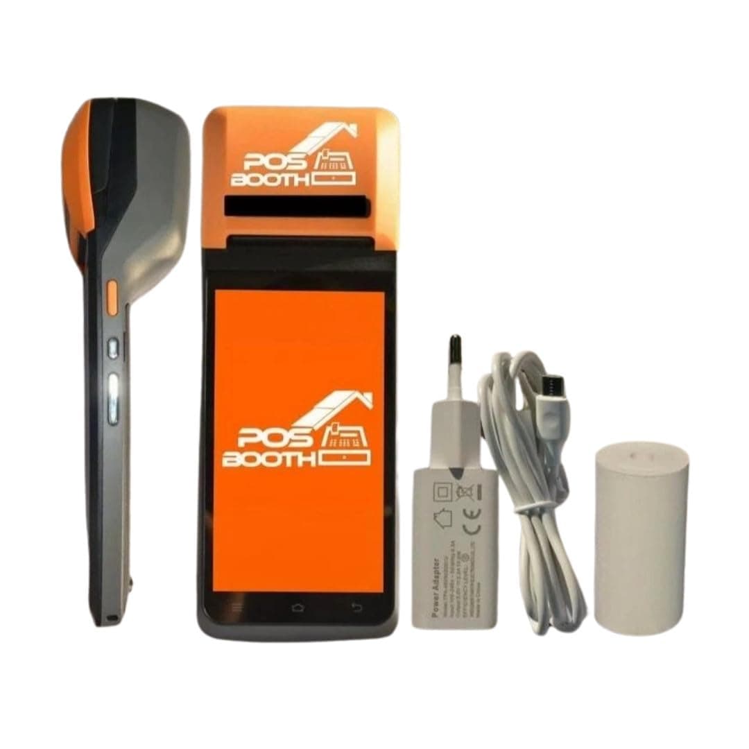 POS BOOTH Tracker Plus Handheld Billing Machine Free Billing Software Will be provided| Color-Orange