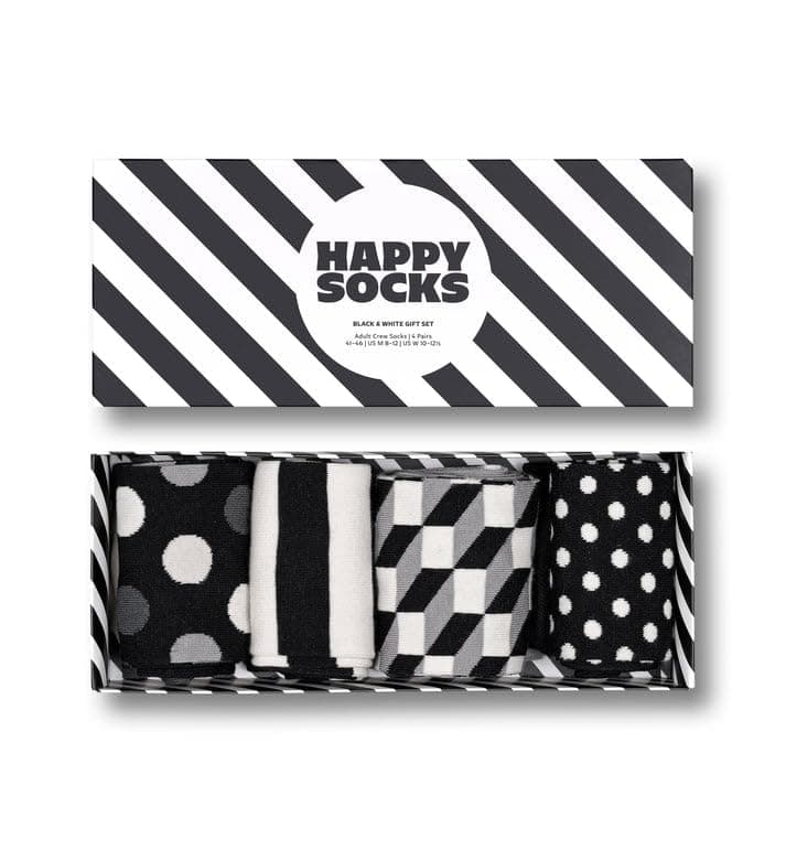 4-Pack Classic Black & White Socks Gift Set