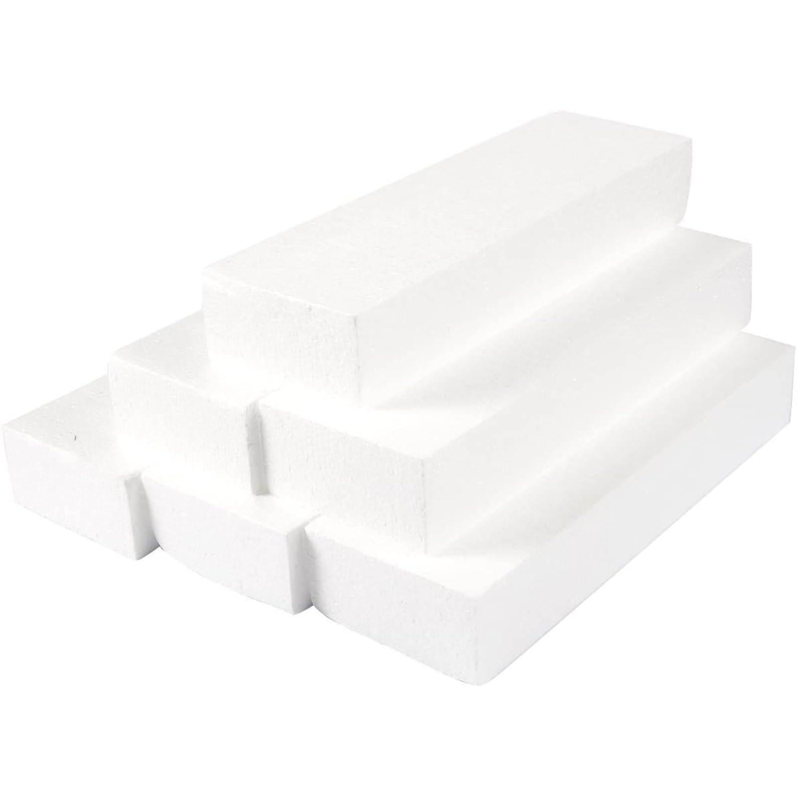 Juvale Craft Foam Blocks (6-Pack) - Rectangular Polystyrene Foam Bricks for Sculpture, Modeling, DIY Arts and Crafts - White, 30.5 x 10.2 x 5.1 CM Each