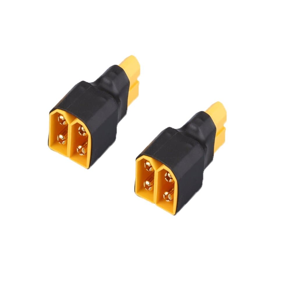2-Pack XT60 Plug Parallel Connector 2-Male to 1-Female Adapter Splitter for RC NiHM Lipo Battery ESC