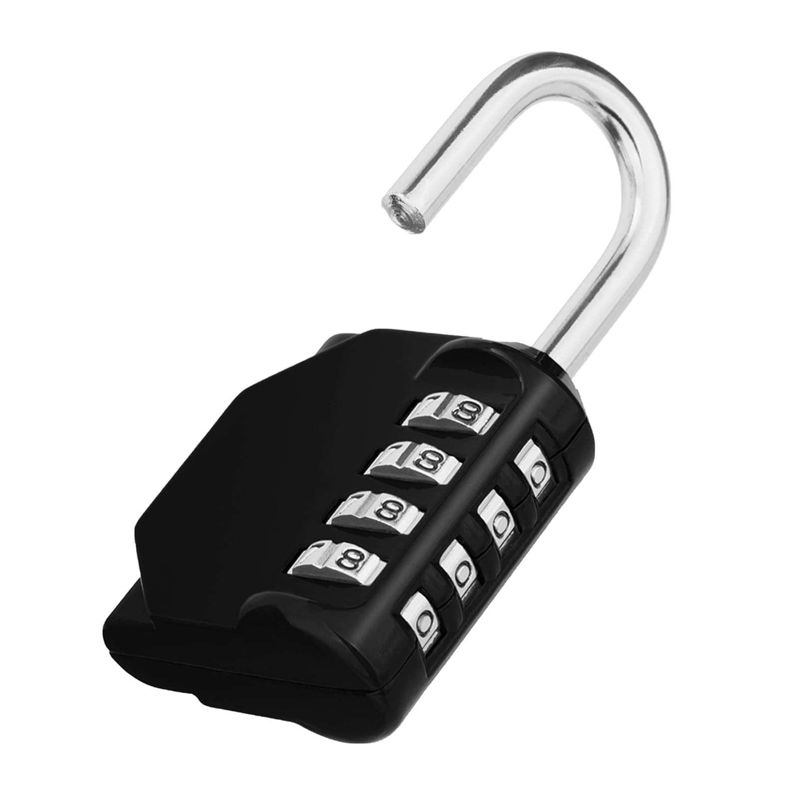 Combination Locker Padlock, 4 Digit Coded Padlock, Gym Lock, School Locker Lock, Weatherproof Combination Lock Outdoor (Black)