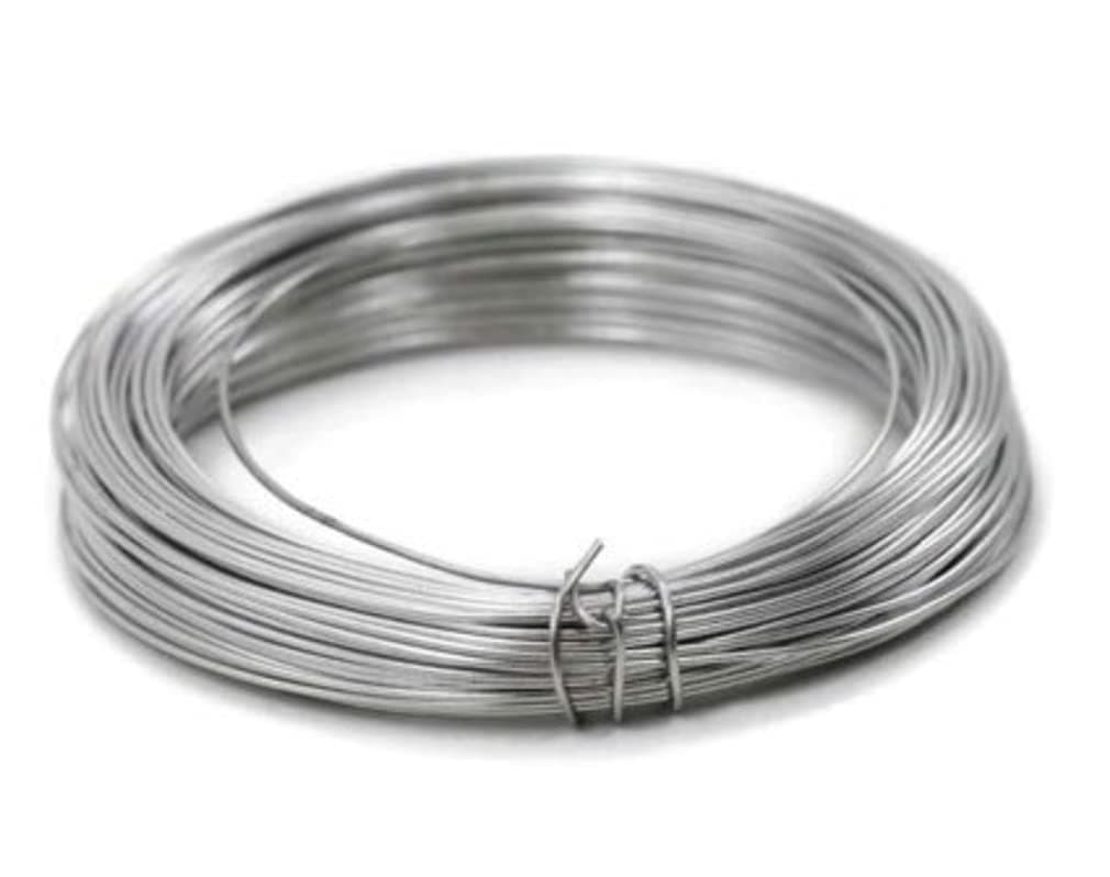 GREENARTZ® 33ft Silver Aluminium Wire for craft 14 gauge / 2.0mm for model making and stop animation
