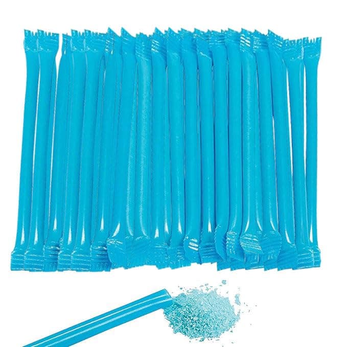 Blue Candy Powder Filled Sticks - 240 Pieces - Bulk Candy - Pixie Sticks Retro Candy - Great for Candy Buffet - Wedding - Gender Reveal - Baby Shower - Bachelor - Birthday Party and more (Blue Raspberry)