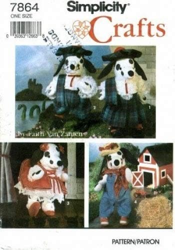 Simplicity 7864 Crafts Sewing Pattern Stuffed Dalmation & Clothes