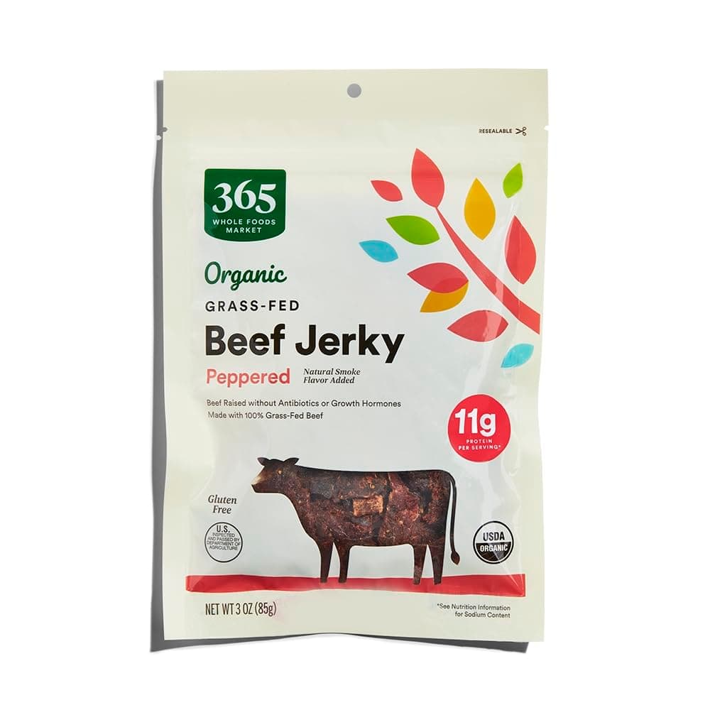 365 by Whole Foods Market, Organic Peppered Beef Jerky, 3 Ounce