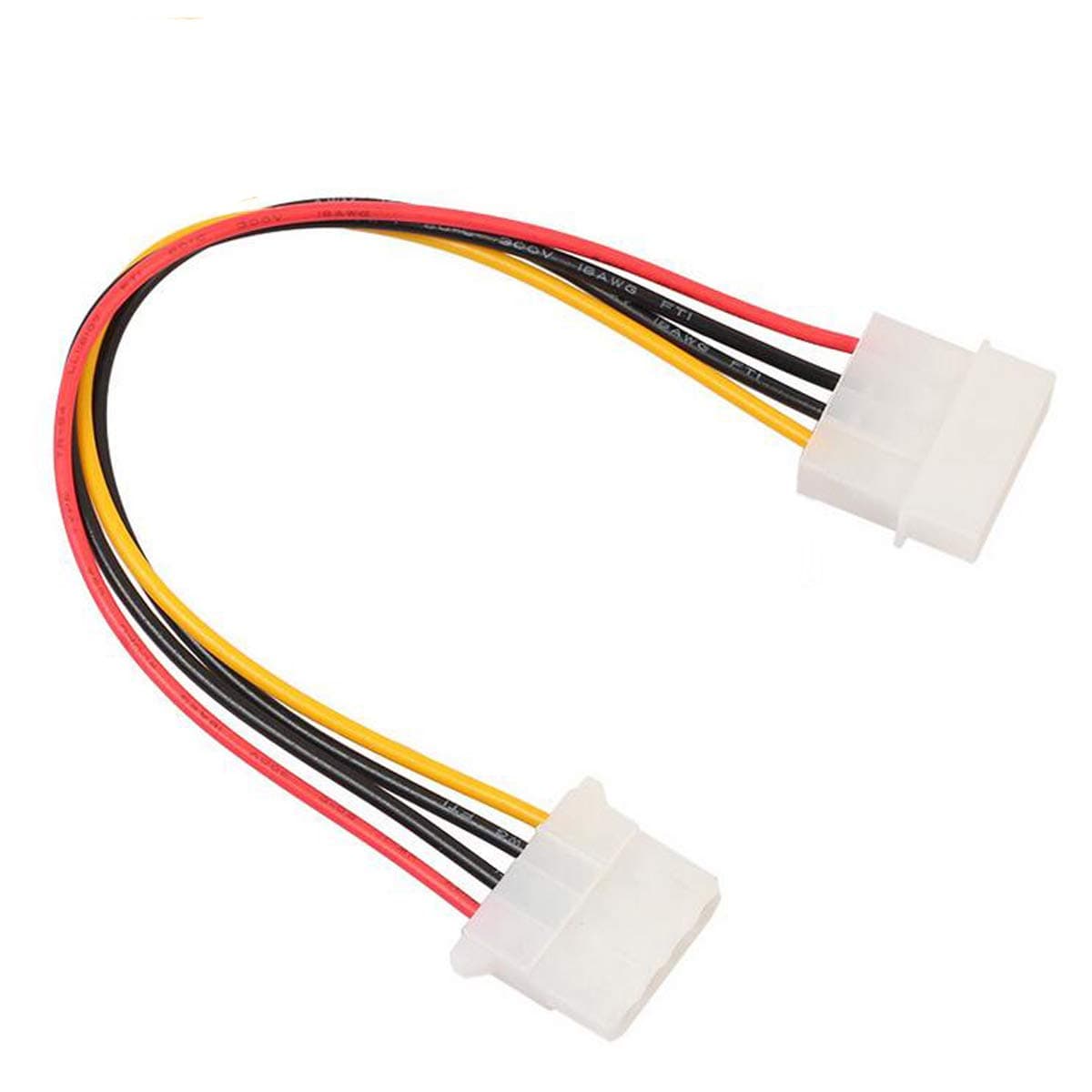 2 Pack Computer Molex 4 Pin Power Supply Extension Cable - Female to Male HDD IDE Computer Fan Internal Power Extension Cable 8 Inch