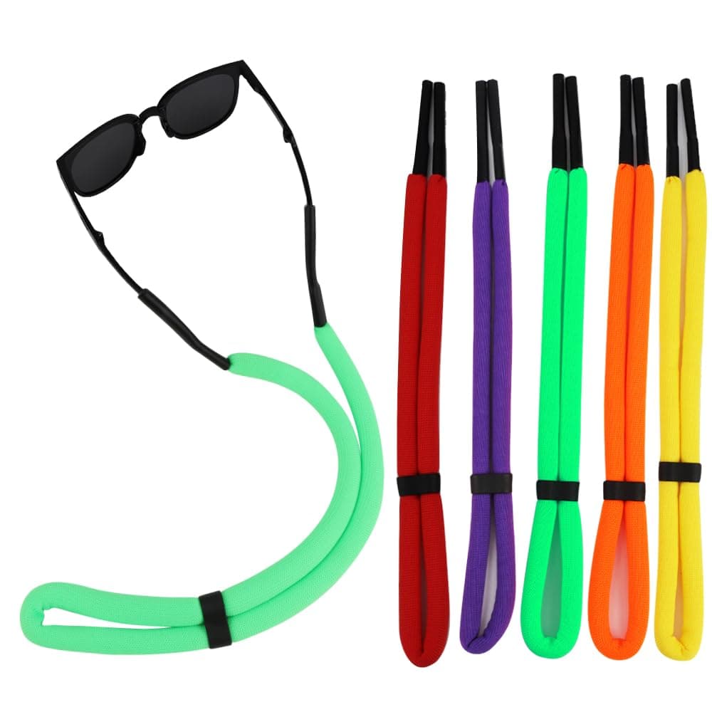 5 Pcs Floating Sunglass Strap Adjustable Floating Foam Glasses Strap Eyewear Retainer Safety Sport Sunglasses Strap