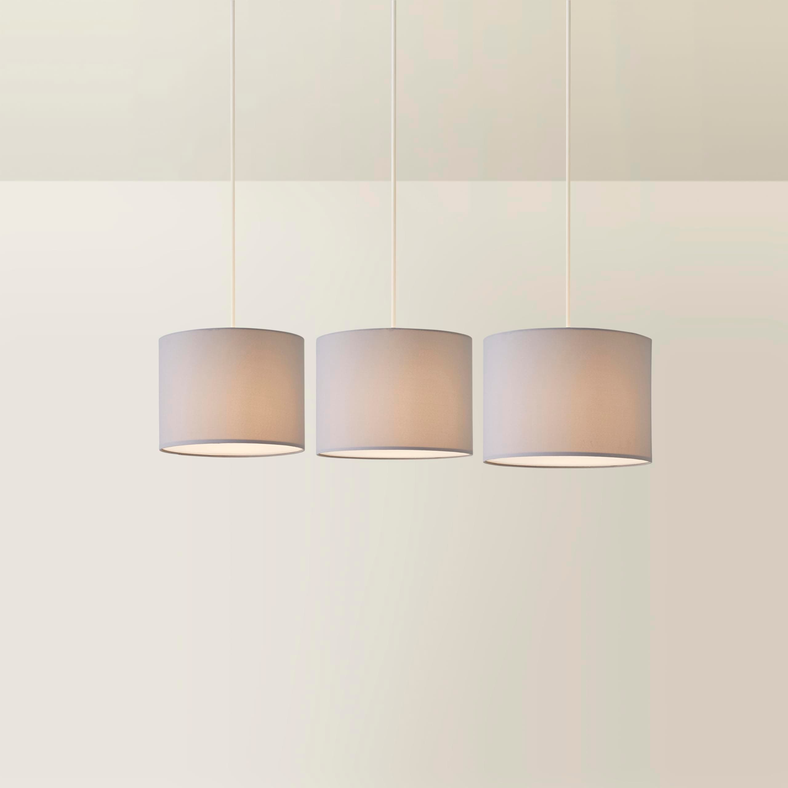 MiniSun | Nesting Fabric Ceiling Light Shades in Grey | Lamp Shades, Home Décor & Improvement Essential | Pack of 3 [S/M/L] | 30cm Shade Width | 30, 28 & 26cm Depth | 22, 21 & 20cm Height
