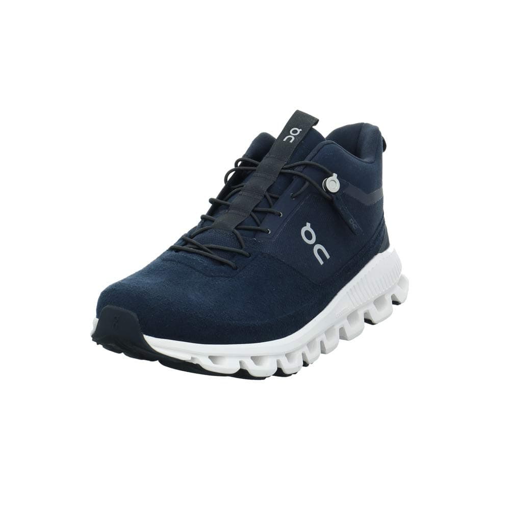 On Running Mens Cloud Hi Textile Synthetic Navy Trainers 8 US