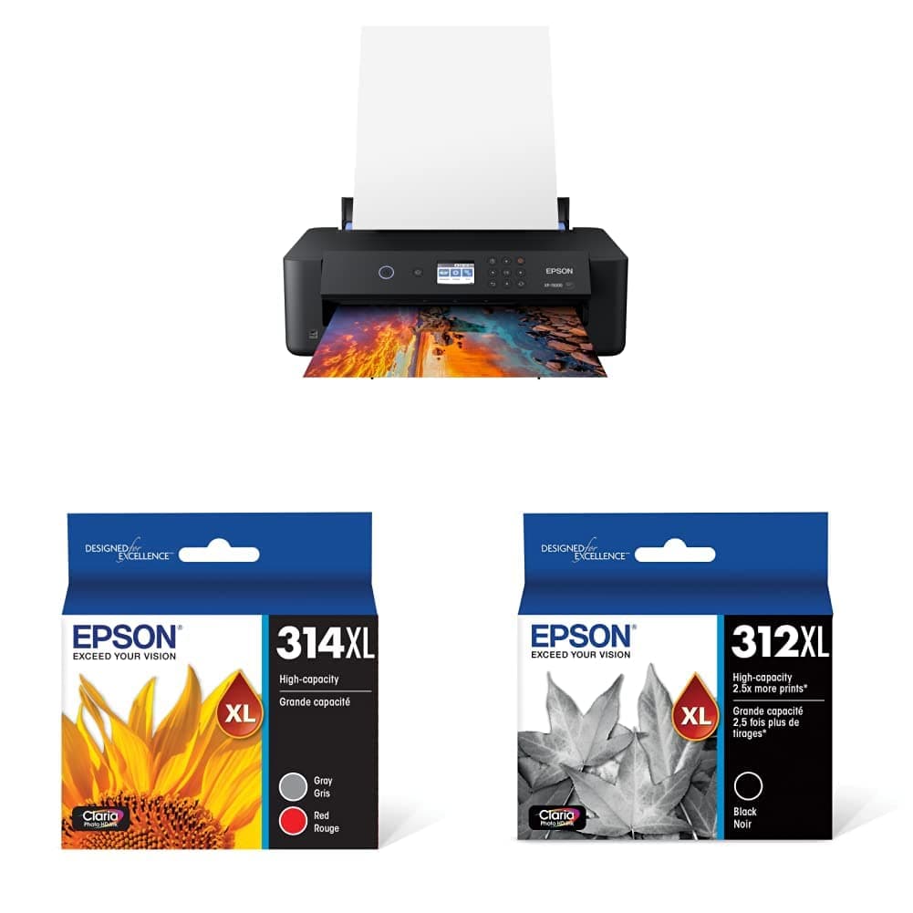 Expression Photo XP-15000 Wireless Wide-Format Printer - High Capacity Color Ink (T314XL922-S) Plus High Capacity Photo Black