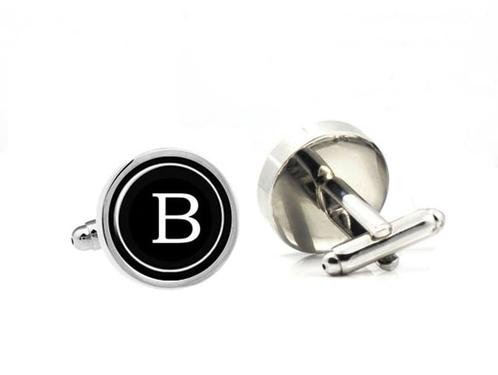 LBFEEL Monogram Cufflinks, Personalized Mens Cufflinks, Custom Initial Cufflinks/with Cufflink Box (B)