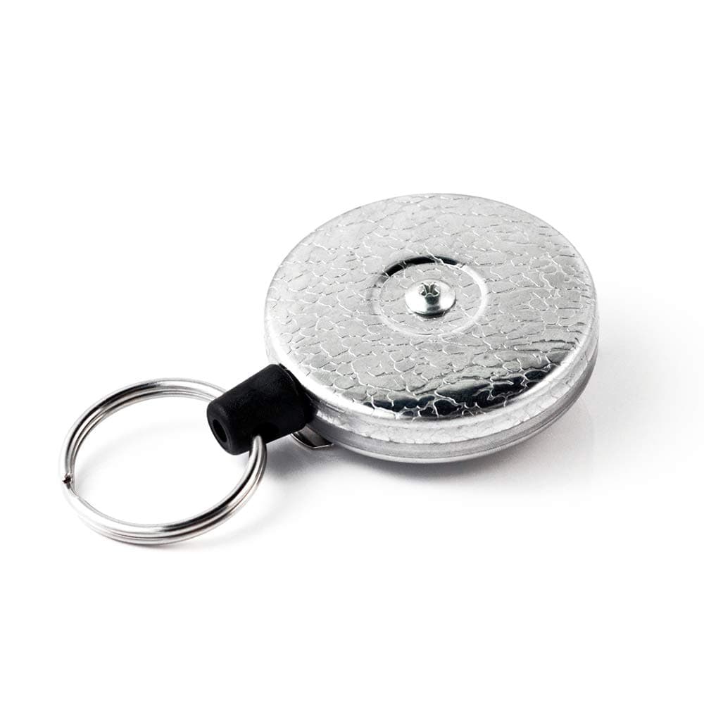 Original Retractable Key Holder with a Chrome Front, Steel Belt Clip, and a Split Ring