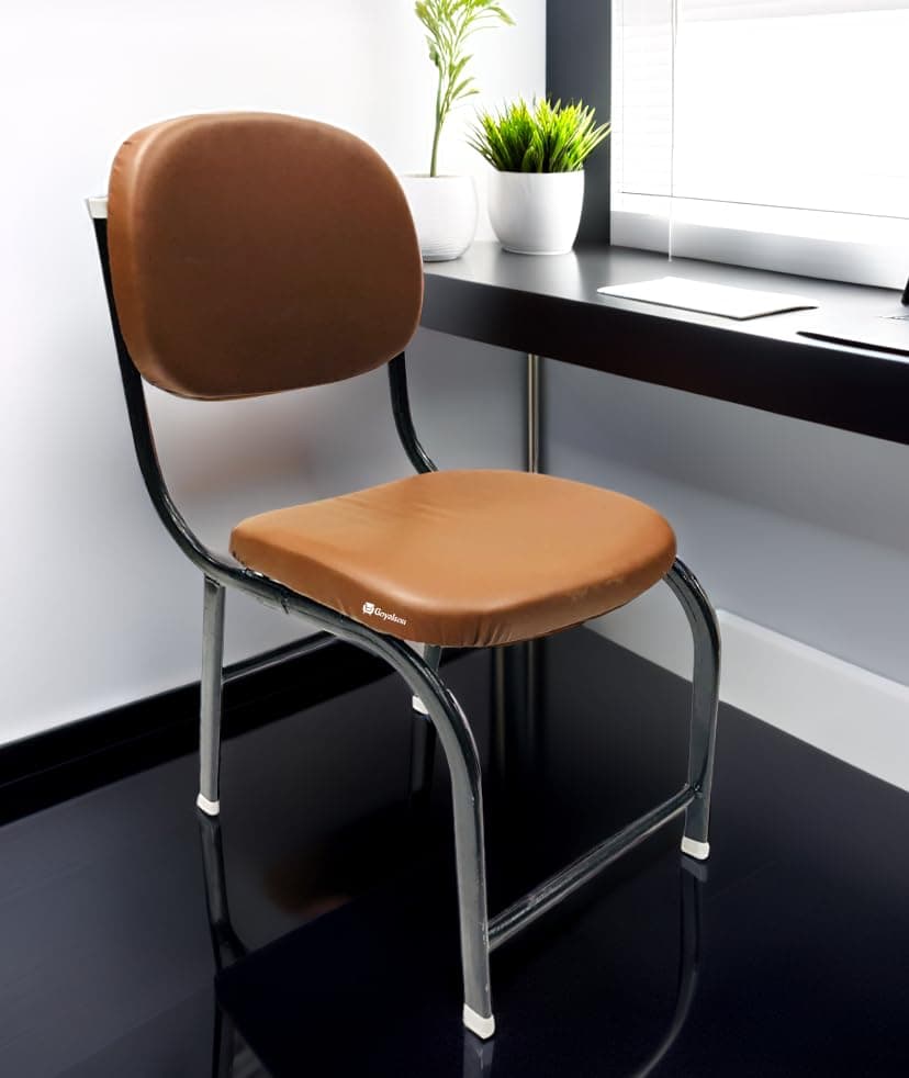 Comfortable, Office Visitor Study Chair Computer Labs Hostel School Library Chair Without arms (1, Brown, Standard)