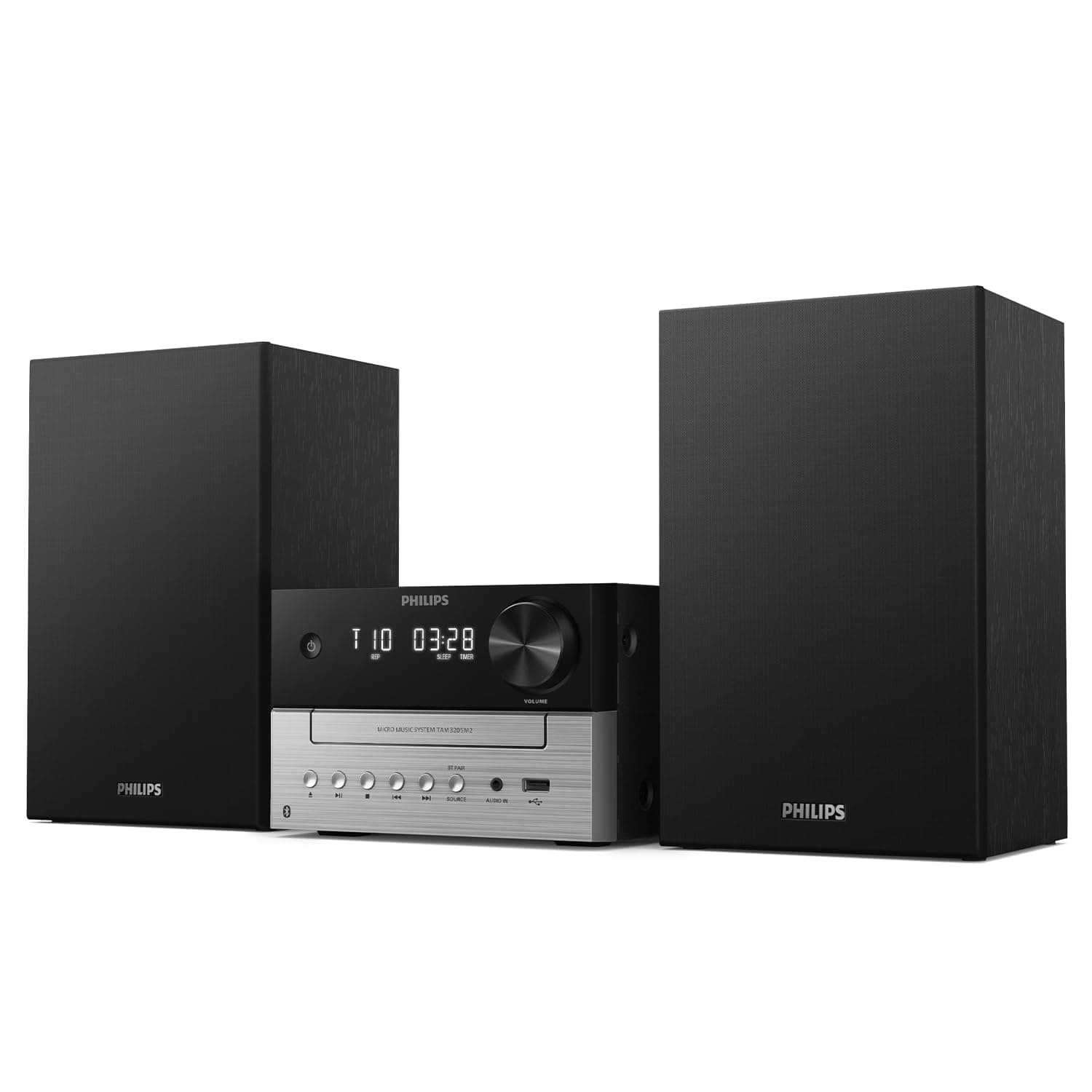 Philips TAM3205M2 Micro Music HiFi System, Bluetooth Enabled, CD Player, USB, Auracast FM Radio, 85% PCR Material