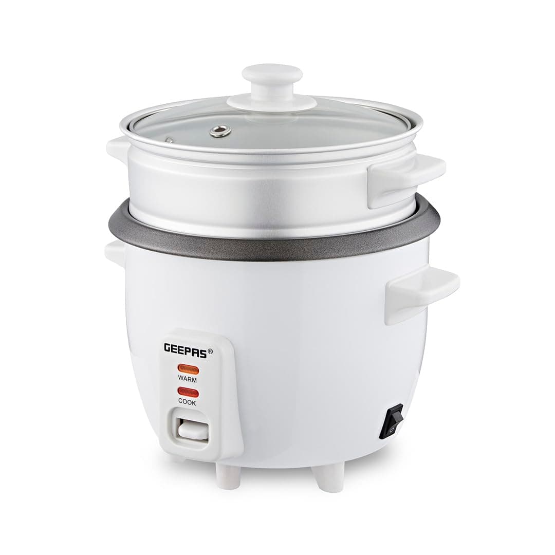 Automatic Rice Cooker 3 in 1 Functions Non-Stick Inner Pot Automatic Shut Off with Overheat Protection |GRC4324 White