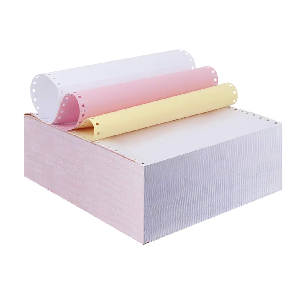 FirstZi 9-1/2 x 11 Inches Carbonless Continuous Forms Computer Paper, Printable NCR Copy Paper for Dot Matrix Printer, 3-Ply 333 Sets, White/Pink/Yellow