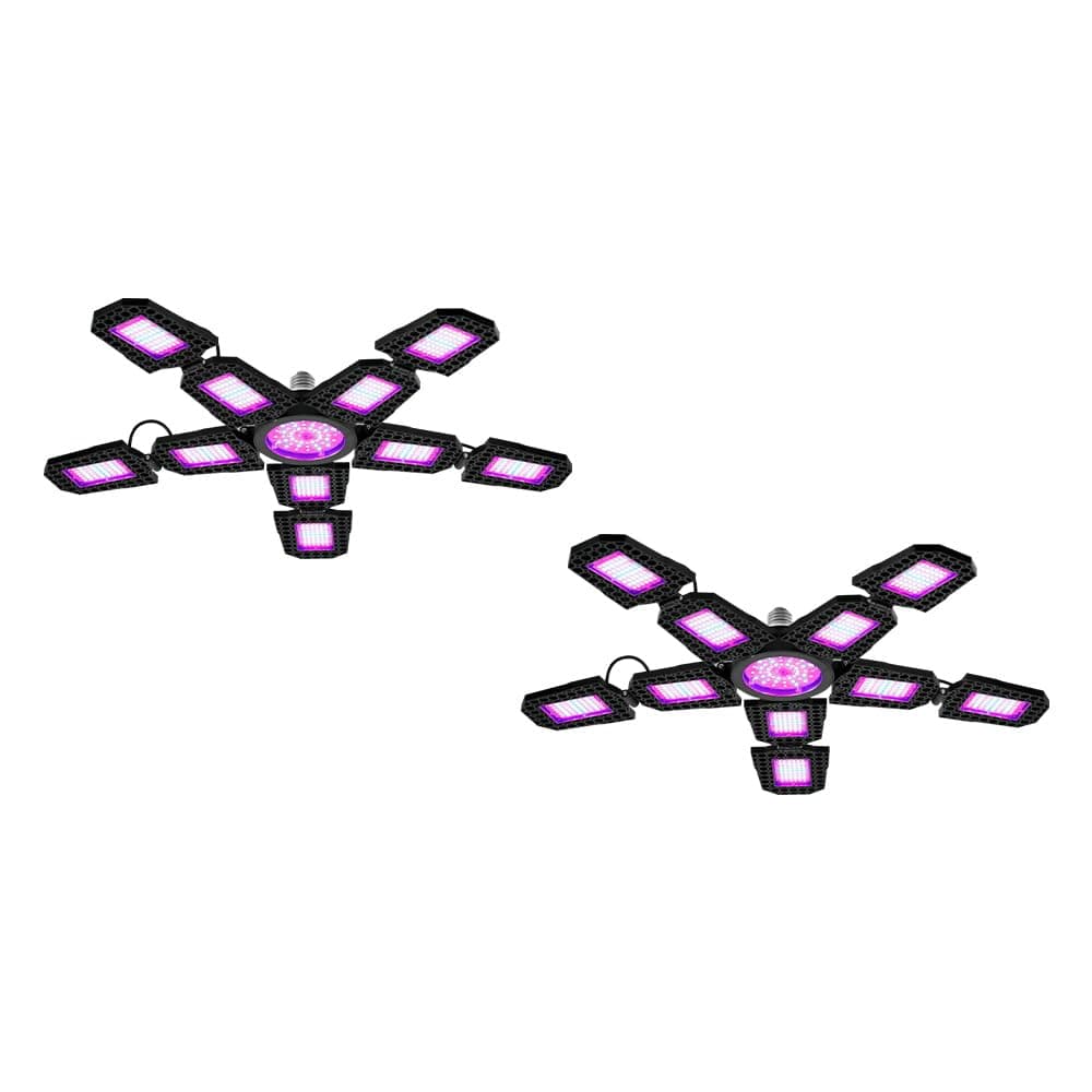 2Pack 400W LED Deformable Plant Light E27/ E26 Indoor Planting Lights 110V Greenhouse Hydroponic Adjustable Panels Cultivation Lamps UV/IR Succulent Cactus Vegetables Moss Bonsai Potted Lighting