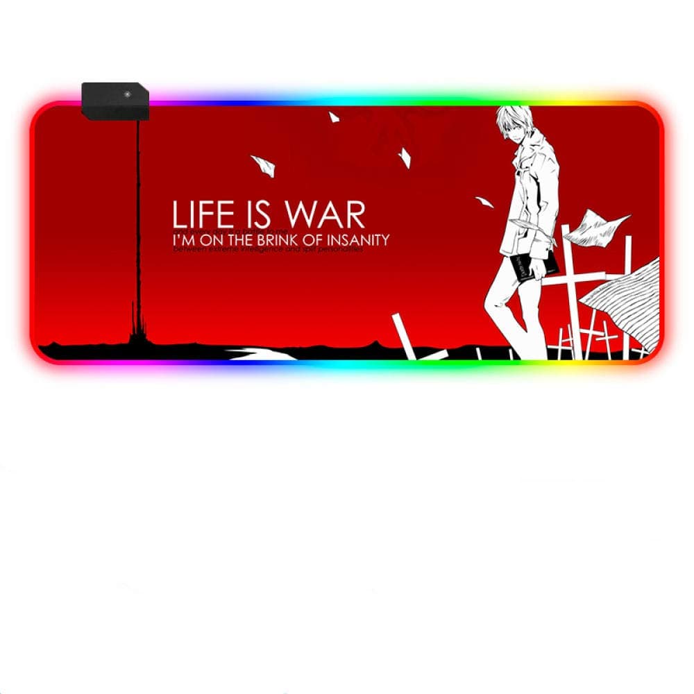 Mouse Pads Anime Death Note RGB Large Computer Mouse Pad 14 LED Lighting Modes Gaming Non Slip Waterproof Keyboard Pad (600×300×4mm)