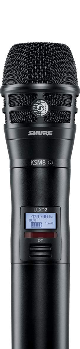 Shure ULXD2/K8B Wireless Handheld Microphone Transmitter with Interchangeable KSM8/B Cartridge, G50 Band