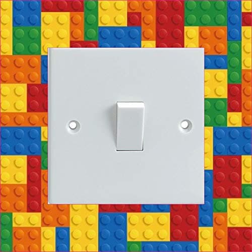 BUILDING BLOCKS PATTERN Electrical Light Switch Surround Printed Vinyl Sticker