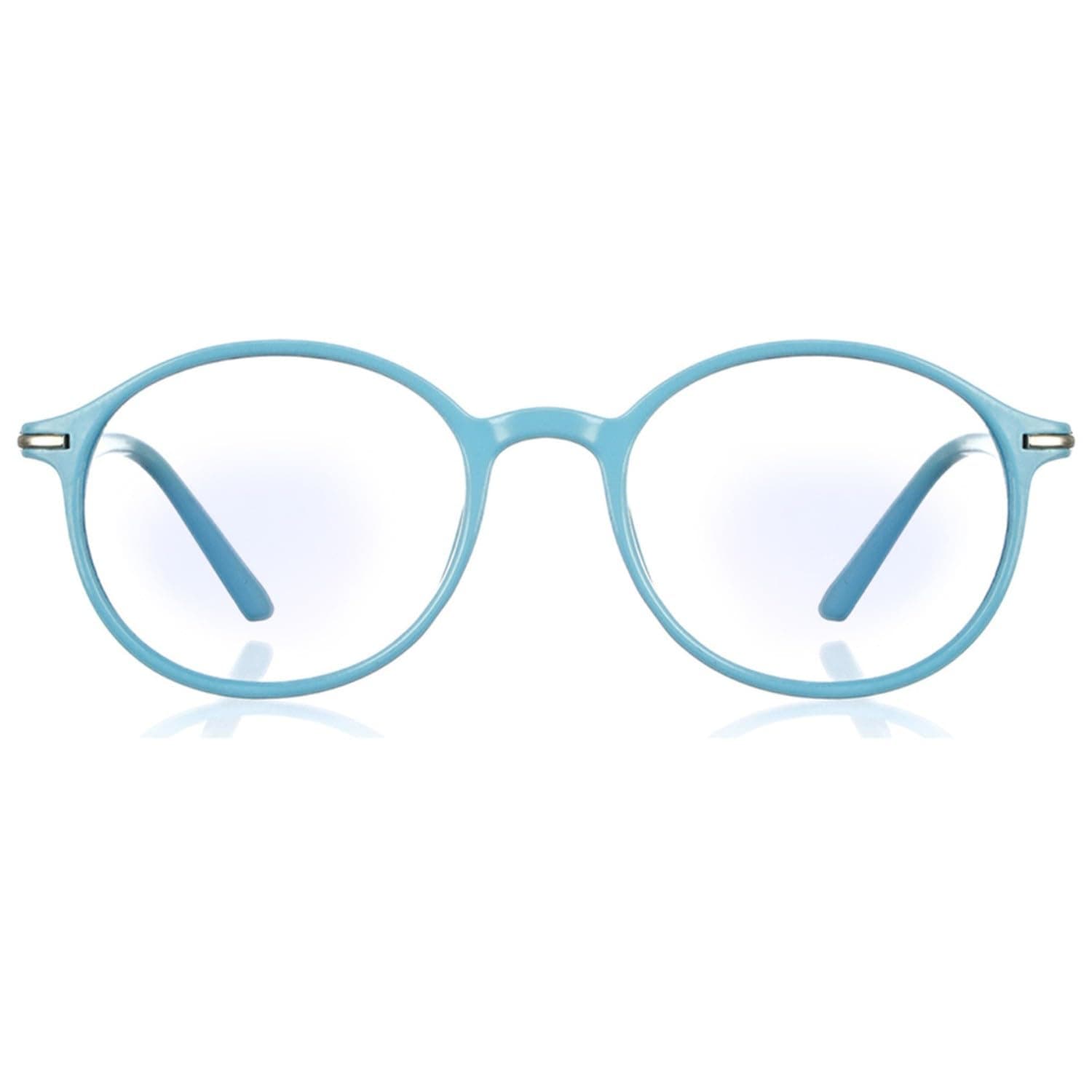 ENRICO Bluno Round Zero Power Computer Blue Light Blocking Glasses | Anti Glare Blue Light Filter Glasses for Eye Protection from Laptop/Mobile Screen | Blue cut Reading Glasses for Men & Women