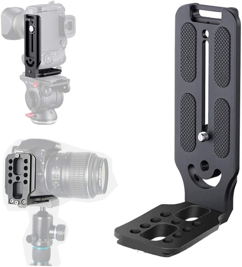 SHOPEE DSLR Camera L Bracket Vertical Horizontal Switching Tripod Quick Release Plate Compatible with Canon Nikon Sony DJI Osmo Ronin Zhiyun Stabilizer Tripod Monopod