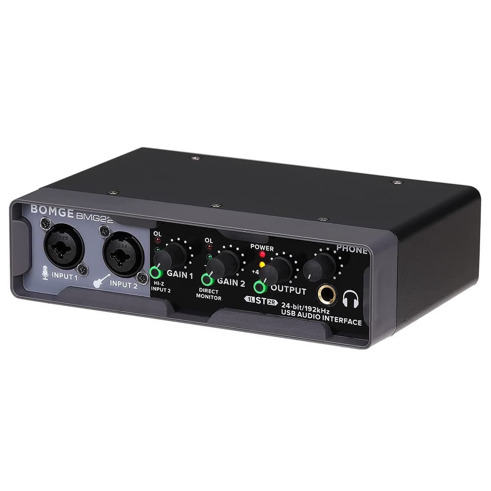 USB Audio Interface(24 bit/192 kHz) with XLR, phantom power, Direct Monitoring, Loopback for PC Recording, Streaming,Guitarist, Vocalist,and Podcasting