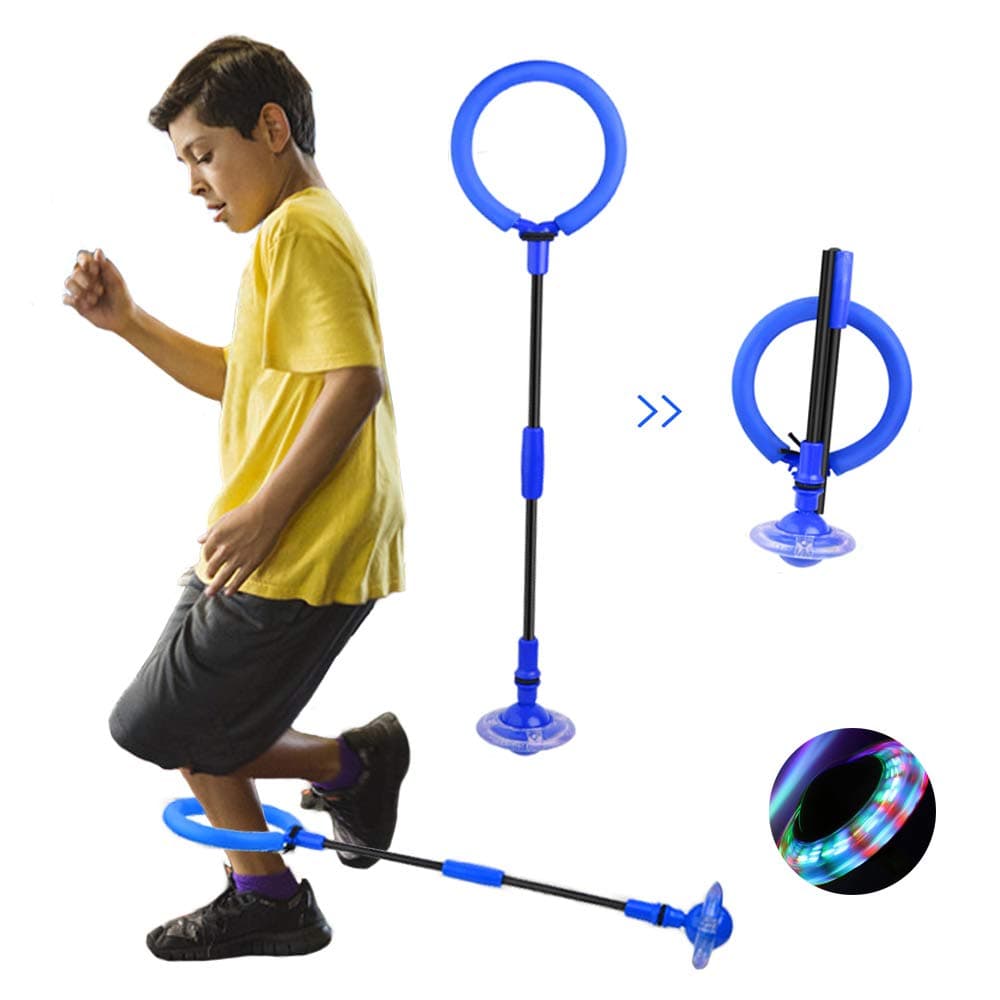 Skip It Ball, Foldable Skip It Ankle Skipit Toy with Backpack, Colorful Flash Skip It Toy for Fitness