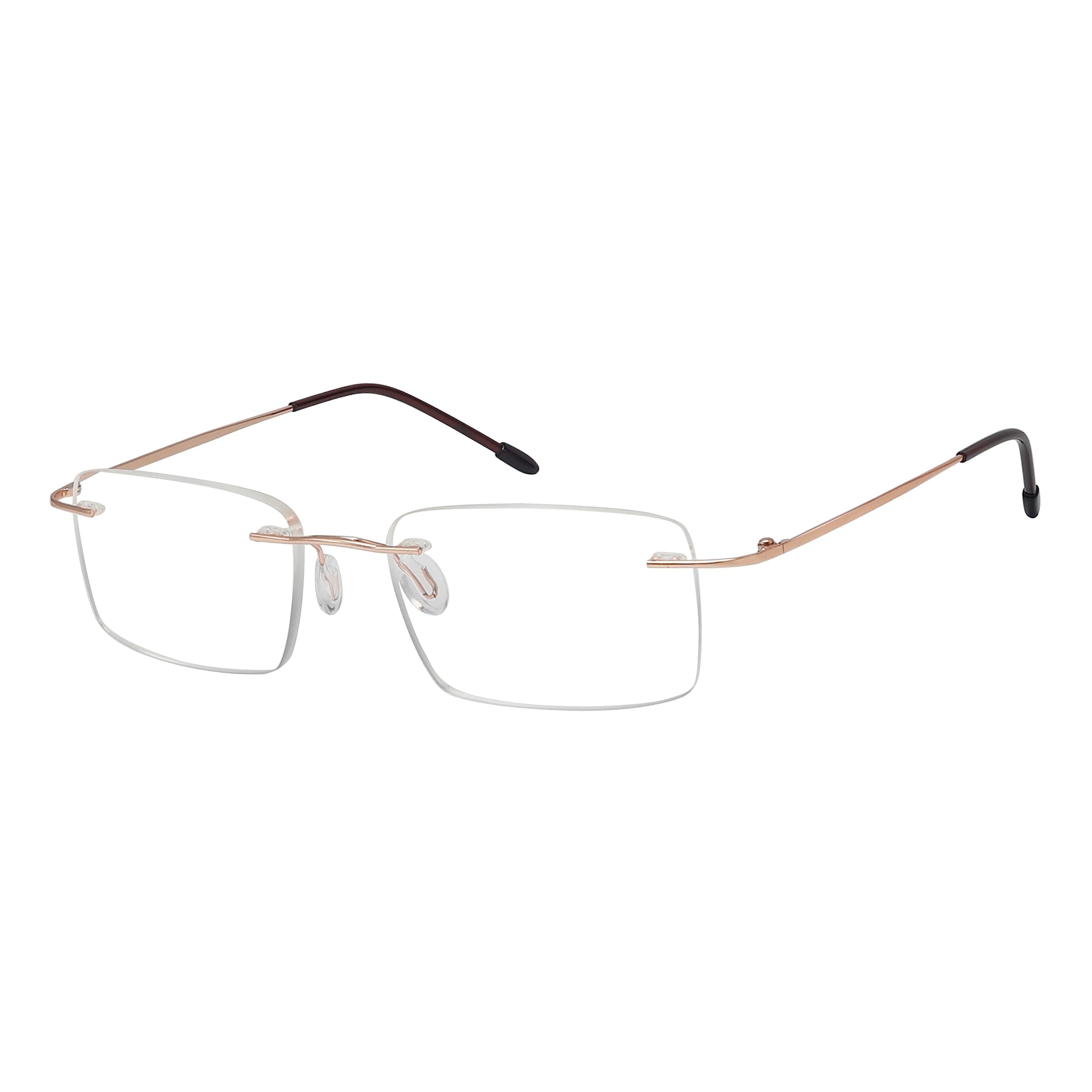 Eyekepper Frameless Reading Glasses for Men Reading - Rectangle Rimless Reader Eyeglasses Gold +0.50