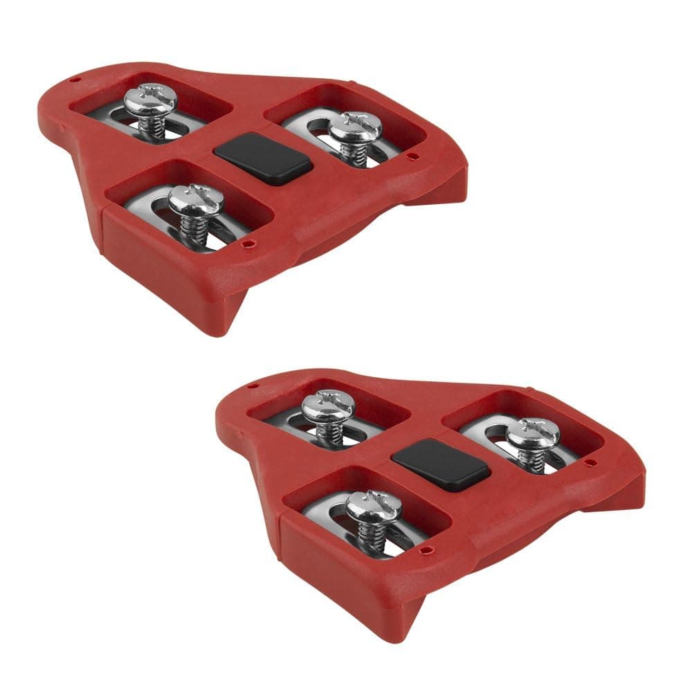 Bike Cleats Compatible with Look Delta and Peloton Bike - Adjustable 9 Degree Float System for Ultimate Stability and Power Transfer - Durable Red Metal Cleats for Road and Indoor Cycling Shoes