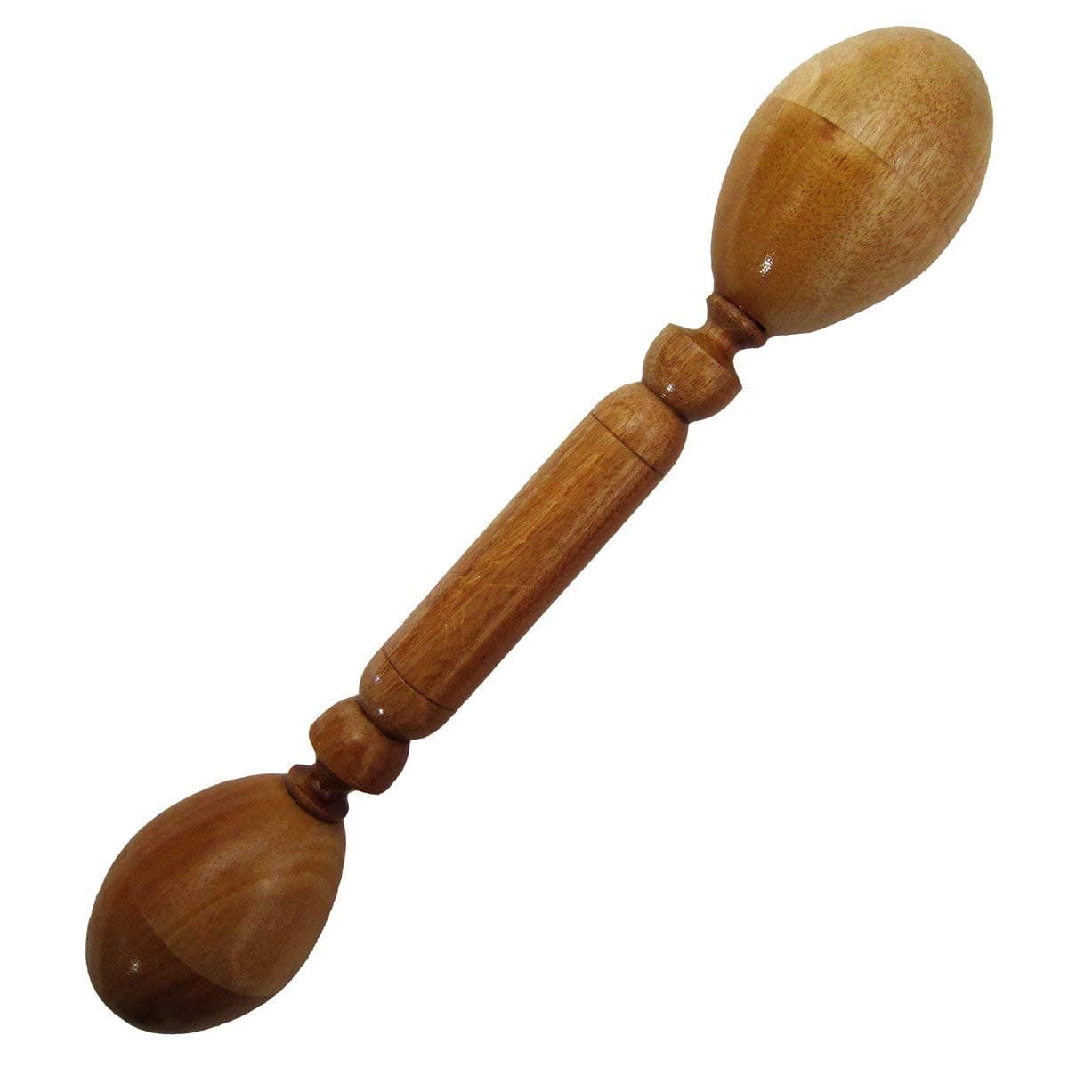 Double Maraca Percussion Musical Instrument - Solid Natural Wood - Egg Shaker Rattle