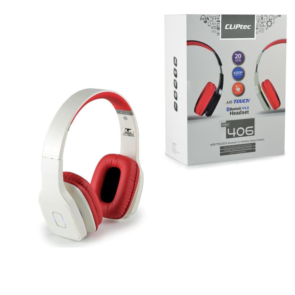 Air-Touch 406 Bluetooth 4.0 Wireless Stereo Multimedia Headset [A2DP, Microphone & Control] - White