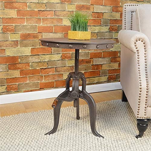 Tanvi Adjustable Crank Accent End Table Brown