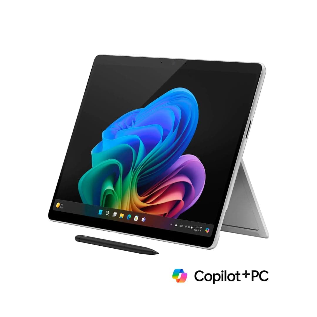 Microsoft Surface Pro 11 Bundle, 2-in-1 Tablet with Pro Keyboard and Slim Pen, Copilot+ PC, 13" Touchscreen OLED Display, Snapdragon X Elite (12 Core), 32GB RAM, 512GB SSD, Windows 11 Pro, Platinum