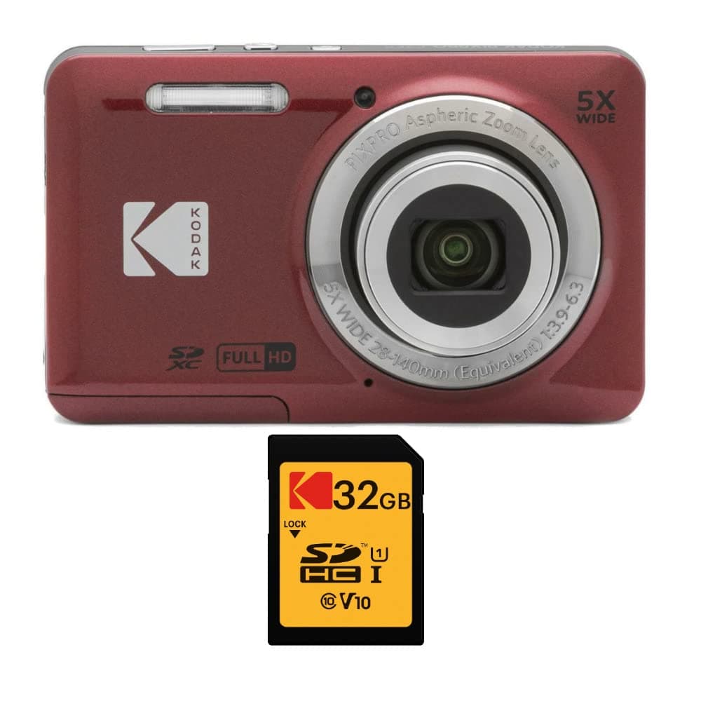 Kodak PIXPRO Friendly Zoom FZ53 (Basic Bundle, Red)