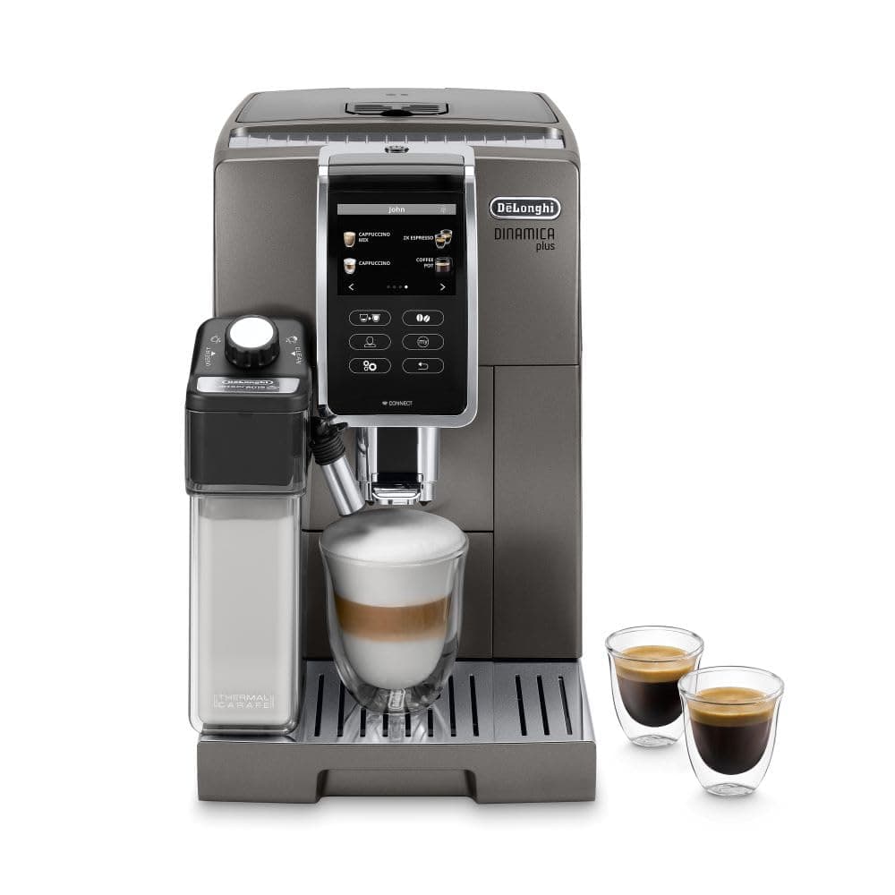 De'Longhi Dinamica Plus Connected Espresso & Coffee Machine with Automatic Milk Frother, 18 Recipes, Built in Grinder, App Compatible, LatteCrema Technology for Ideal Milk Texture, Color Touch Display