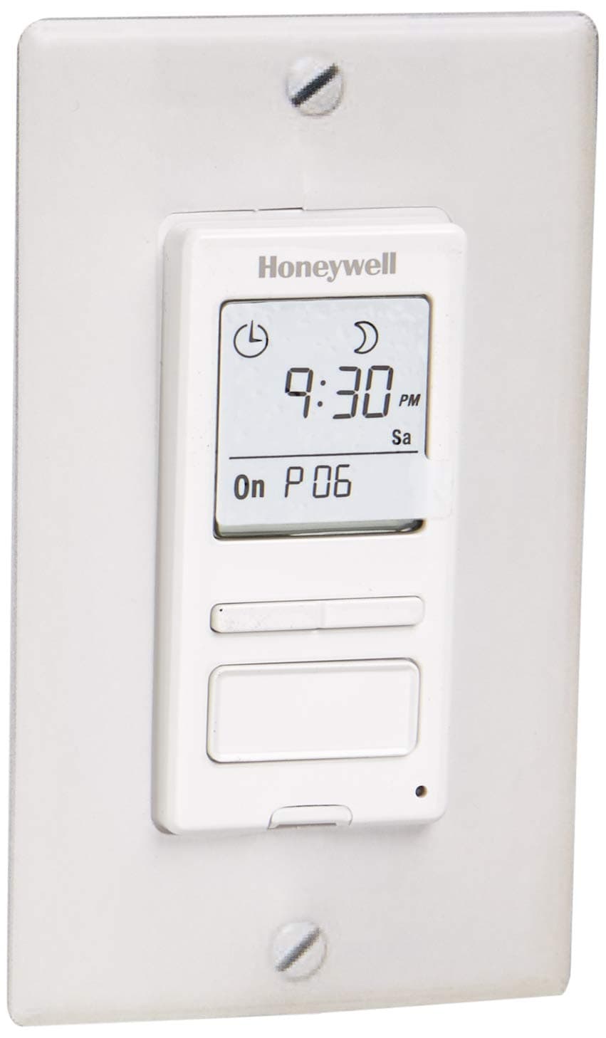 Honeywell RPLS540A ECONOSwitch Programmable Timer Switch, White (Requires 40 W Minimum), 1.5"D x 1.69"W x 4.06"H