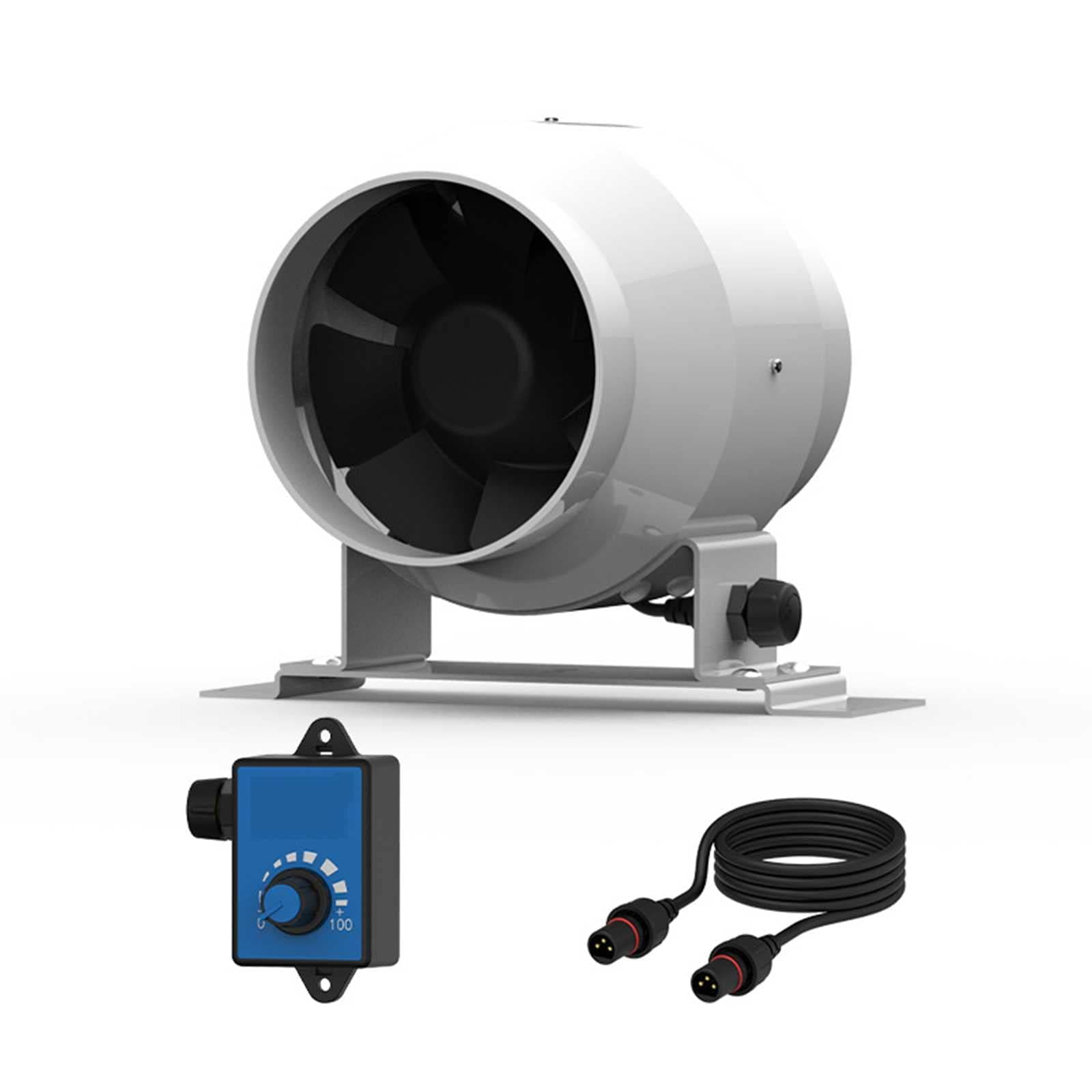 Xcmenl4 inch Quiet Inline Duct Fan with Variable Speed Controller - 160CFM Ventilation Exhaust Fan Using for Heating Cooling Booster, Grow Tents, Hydroponics,Home use Ventilation