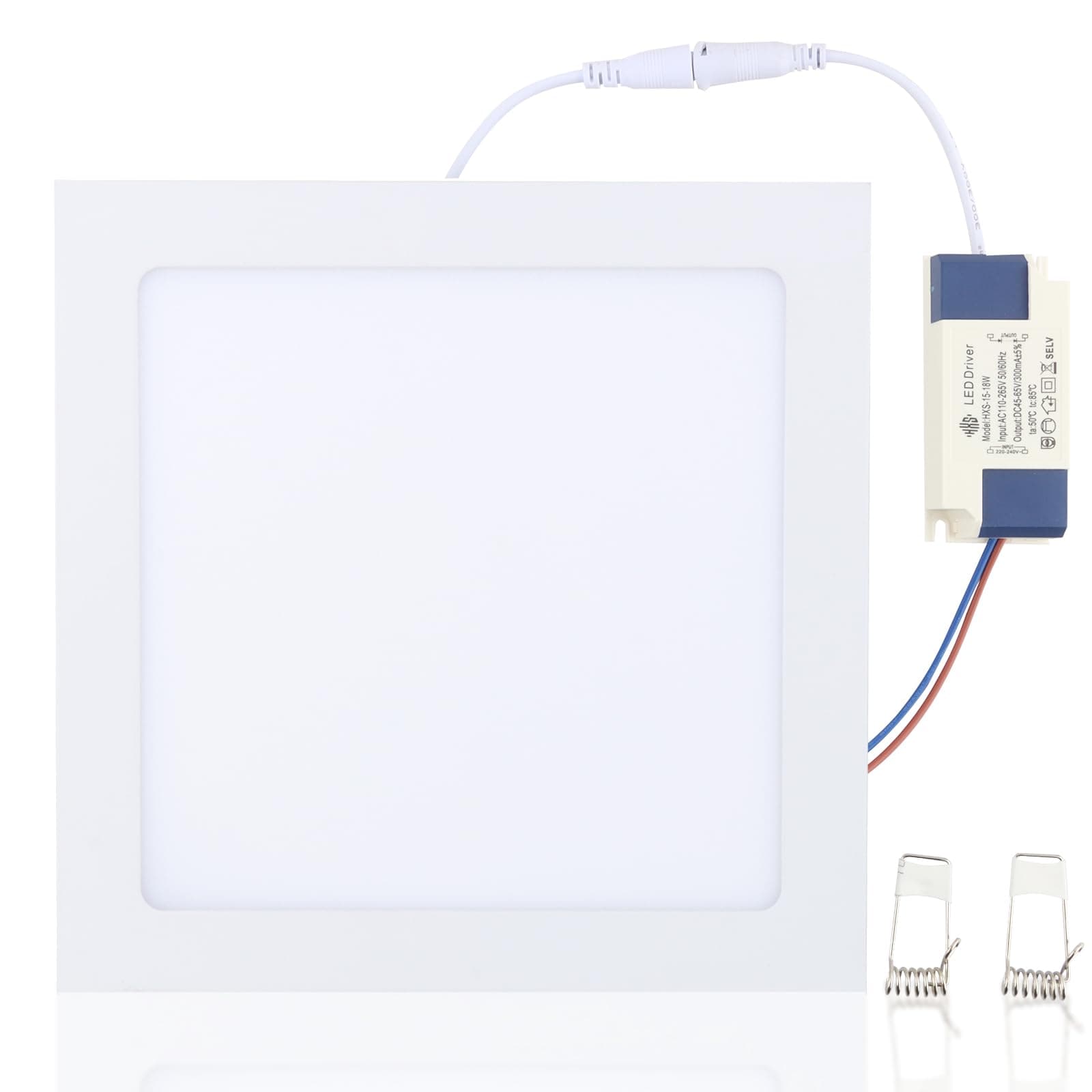 18W Led Recessed Ceiling Light Square Panel Down Light 225X225mm 3000K Moder Energy Saving 80-100 Lm Bright Light Shop Office Home Indoor